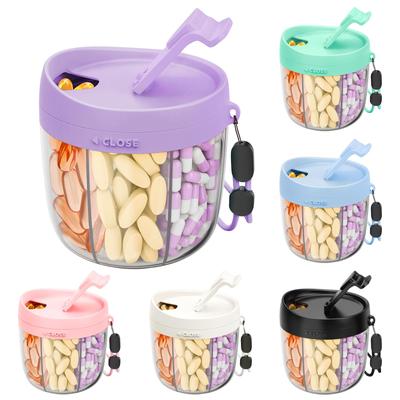 Симпатичный диспенсер с 7 большими отделениями, портативный органайзер для бутылок с широким отверстием для удобства использования, органайзер для путешествий, не допускающий смешивания, не содержит бисфенол-А