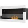 Bioethanol Fireplace in Stainless Steel, 2.5h of Combustion with 1.5L Tank and 20m² Coverage, 90x16x40 cm, Silver