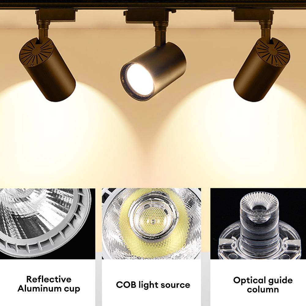 Прожектор COB 220 В светодиодный трековый светильник для рельсовой системы, светодиодный 20/30 Вт потолочный прожектор, поверхностный монтаж, декоративное освещение для торговых центров, выставок