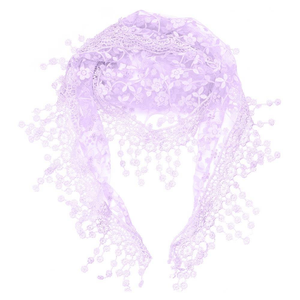 Sun Protection Sunscreen Triangle Scarf Floral Lace Hollow Out Silk Hijab Tassel Shawls Scarves