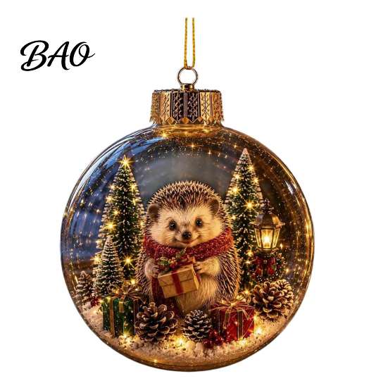 Thoughtful Christmas Souvenirs Glowing Story Ornament, Light-Up Ball Hanging Decor with Warm LED Light, Transparent Holiday Spheres Mini Scene