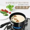 Nonstick Saucepan with Glass Lid 1/2/3QT Small Sacuce Pan Soup Milk Pot Non-Toxic Ceramic Saucepans Easy Clean Cookware Black