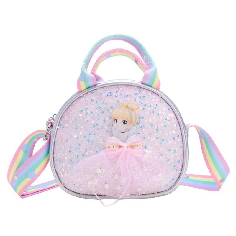 Adorable Japanese Style Gender Neutral Kids Shoulder Bag With Cute Bow And Sequins