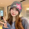 Autumn and Winter Solid Color Ear Protection Beanie Hat Women Warm Cap Letter Hat Korean Style Caps