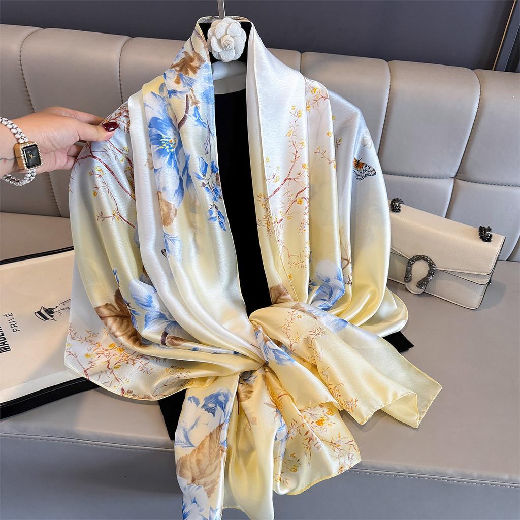 Женские 180*90 см модные красивые мягкие шелковые шарфы женские женские шаль хиджаб накидка платок бандана кашне пляжное парео