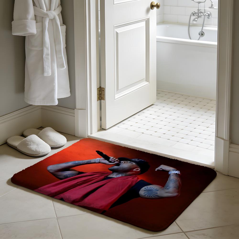 Rapper BBooba Floor Mat Soft Flannel Absorbent Mat Non-Slip Rug Home Bedroom Bathroom