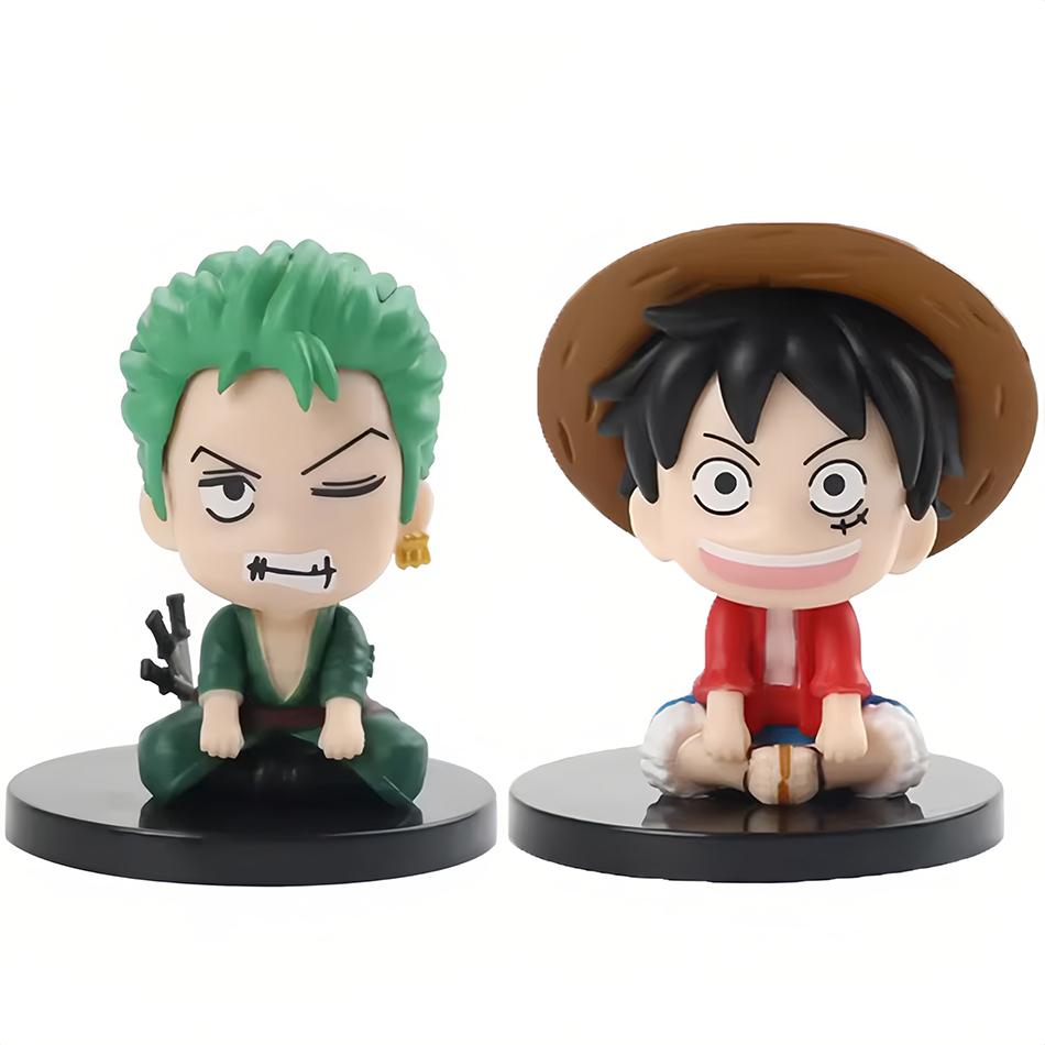 Мини фигурка персонажа Ван Пис в сидячей позе Луффи Солон Фигурка ПВХ Модель Украшение Аниме Атрибутика Детские Игрушки