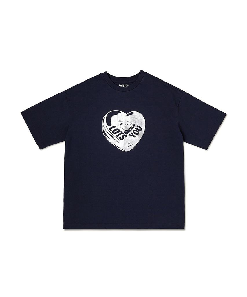 LOTSYOU Lotsyou_Silver Heart Tee Navy