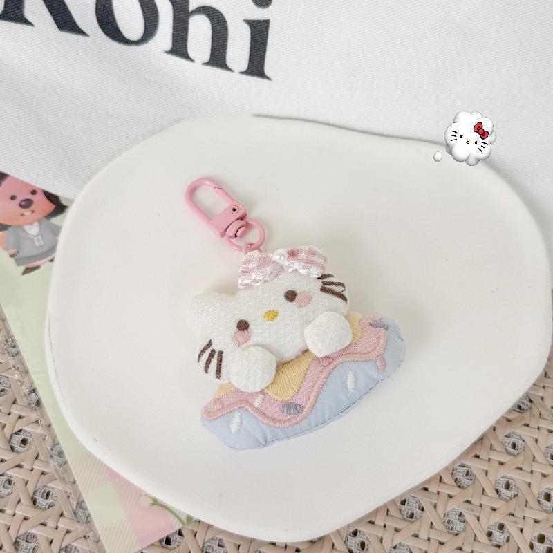 Мультяшный Милый Плюшевый Брелок в виде Кошечки Китти, Прекрасная Мягкая Кукла, Брелок для Ключей, Подвеска на Сумку, Украшение для Рюкзака, Подарок на День Рождения для Девочки