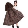 The New Autumn and Winter Style of Cotton-padded Jacket for Women, with a Large Fur Collar, Is a Mid-length, Loose and Thick Korean Version