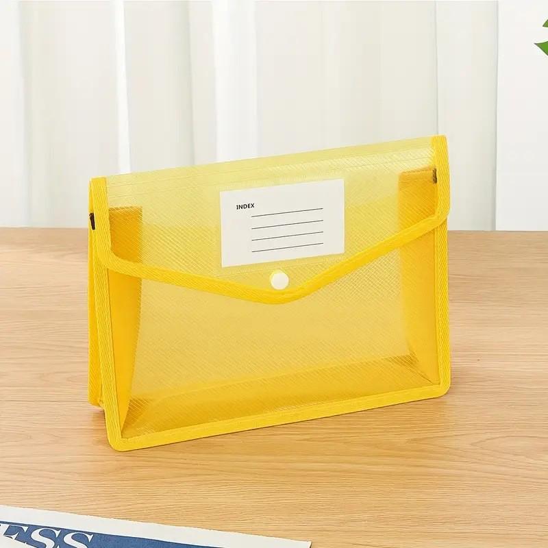 Прозрачная водонепроницаемая папка-конверт формата А4 на кнопке - Черная папка для документов