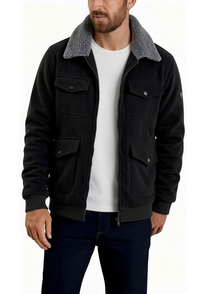 OZON Autumn/Winter Waterproof Corduroy Jacket with Fleece-Lined Hooded Sweatshirt