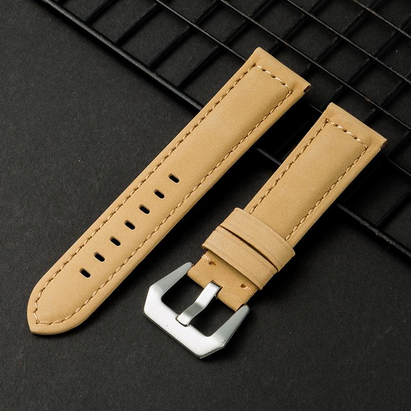 Матовый ремешок для часов из кожи Crazy Horse в стиле ретро 22/24/26 мм - Европейский и американский стиль