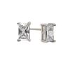 Vivicate [925 Silver]Square Cubic Stud Earrings_White