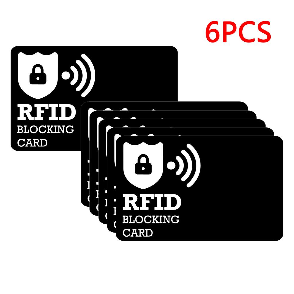 Карты блокировки RFID - Набор из 6 штук, Премиальный бесконтактный NFC Дебетовая Кредитная карта Паспорт Протектор Блокиратор для мужчин и женщин