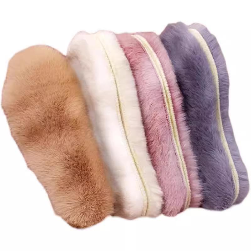 Thickened Winter Fleece Insoles: Soft, Odor-Resistant, Sweat-Absorbent, Imitation Rabbit Fur for Warm, Comfortable Feet.