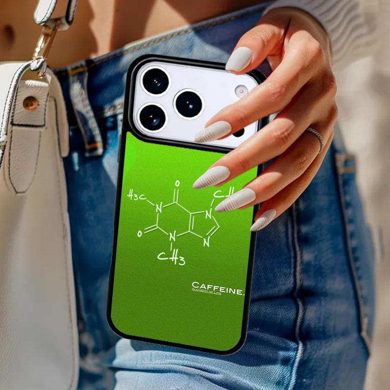 Наука Химия Кофеин Чехол для телефона Для iPhone 17 Air 14 15 13 12 Max Чехол Для Apple 16e 11 Pro Max Plus Coque