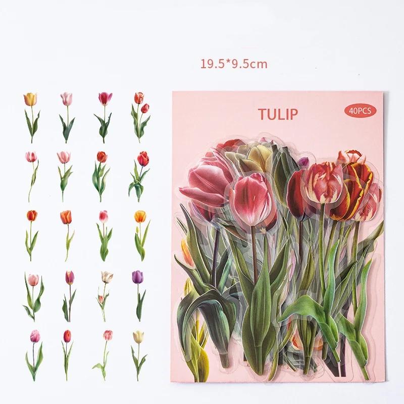 Ботанические наклейки с цветами Набор Наклейки-бабочки Природа Наклейки для ведения журнала Эстетичные DIY Скрапбукинг Instagram Винтажная наклейка с растением