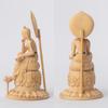 Tiny Buddha Bodhisattva Statue Buddha Statue Figure Wood Carving Ornament Buddha Statue World Bodhisattva Half-seated (Wooden Boxwood) - (GSB