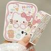 New Cat Student Portable Makeup Mirror with Folding Mirror Comb and Handheld Small Mirror