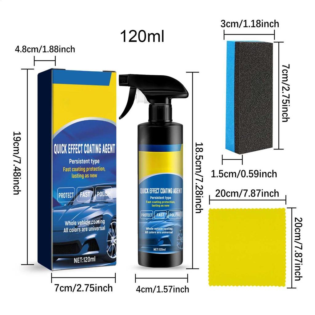 120ml Car Coating Spray Kits Nano Protective Layer for Paint Helps Enhance Shine Resist Dirt Polish Spray Ceramic Coating Agent