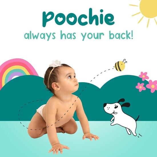 Romsons Poochie Play Pants Детский подгузник | Маленький размер | Защита от протекания до 10 часов | Комфортная посадка 360° | Подходит для 4-8 кг | Упаковка 2 шт.