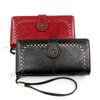 Women's Oil Wax Leather Zipper Wallet with Coin Purse & ID Holder