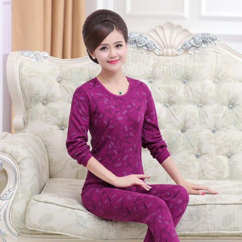 Комплект хлопкового свитера с высоким воротом, тонкого и большого размера для женщин среднего и пожилого возраста в качестве термобелья