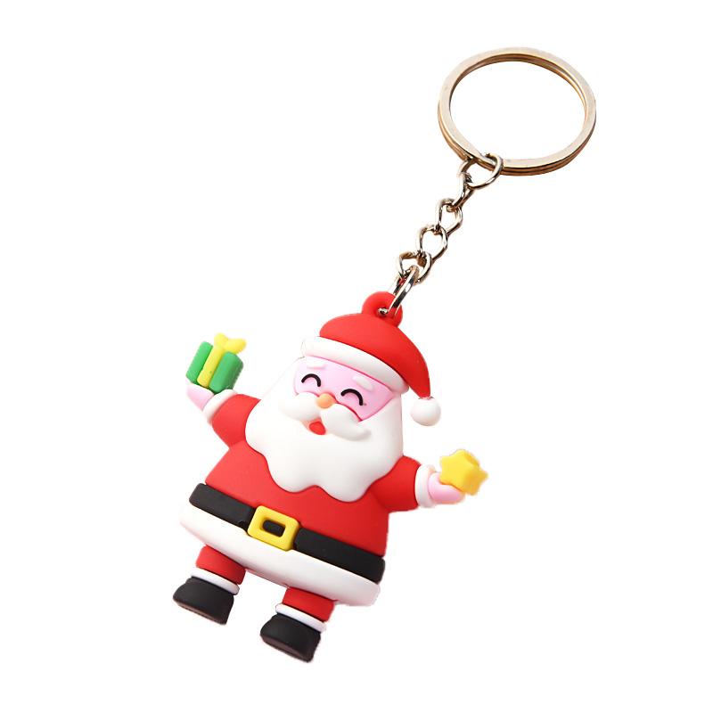 1pc Cute Keychain Snowmen Keyring Silicone Gifts for Women Backpack Accessories Christmas Pendant