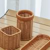 Hardness Rattan Wicker Woven Serving Baskets Household Handwoven Drain Chopstick Fork Spoon Holder 7 Styles Rattan Basket