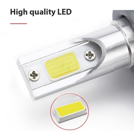 2Pcs C6 H1/H4/H7 Car LED Headlight Bulb 6000K Super Bright Light Driving Lamp