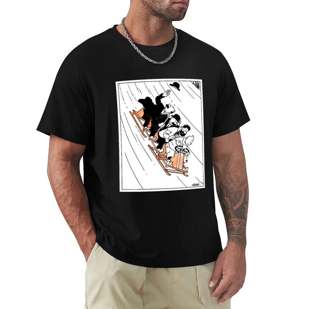 Футболка с изображением бобслея, одежда в стиле аниме, индивидуальный дизайн футболки, индивидуальная футболка, футболки для больших и высоких мужчин