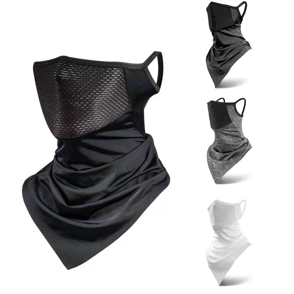 Dustproof Ice Silk Head Cover UV Protection Hanging Ear Cycling Scarf  Unisex