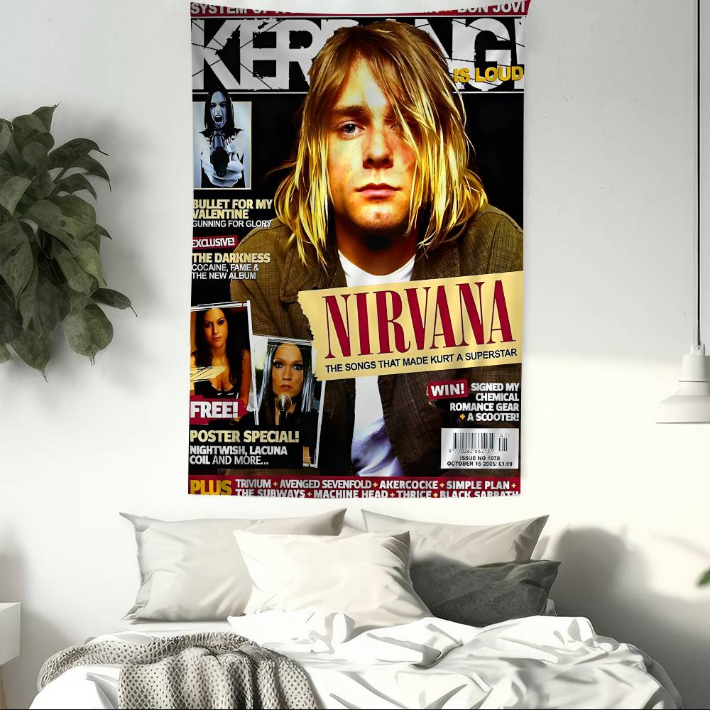 Группа Nirvana Чарт Журнала Гобелен Богемные Настенные Гобелены Мандала Настенное Искусство Декор