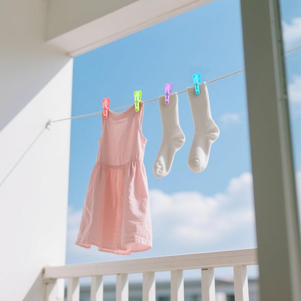 56 PCS Clothesp Plastic Colorful Small Clips, 7 Bright Colors Clothes Drying Line Pegs Mini Clothes P Clothesline Crafts Photos Paper Picture 2 inch