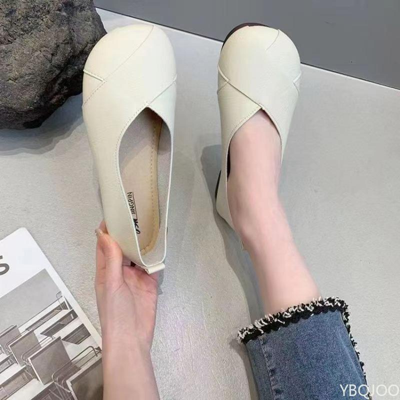 Fashion Retro Soft Sole Single Shoe for Women New Spring Summer Shallow Mouth Casual Round Toe Cute Fashionable Comfortable Flat Shoes