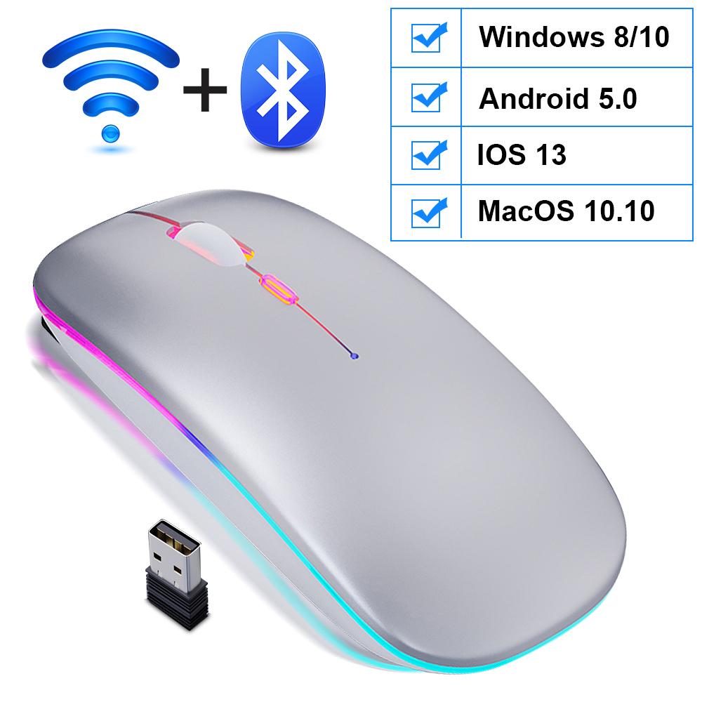 Wireless Mouse Bluetooth Mouse Wireless Computer Mouse Rgb Rechargeable Ergonomic Led Backlit Mause Silent Mice For Laptop Pc