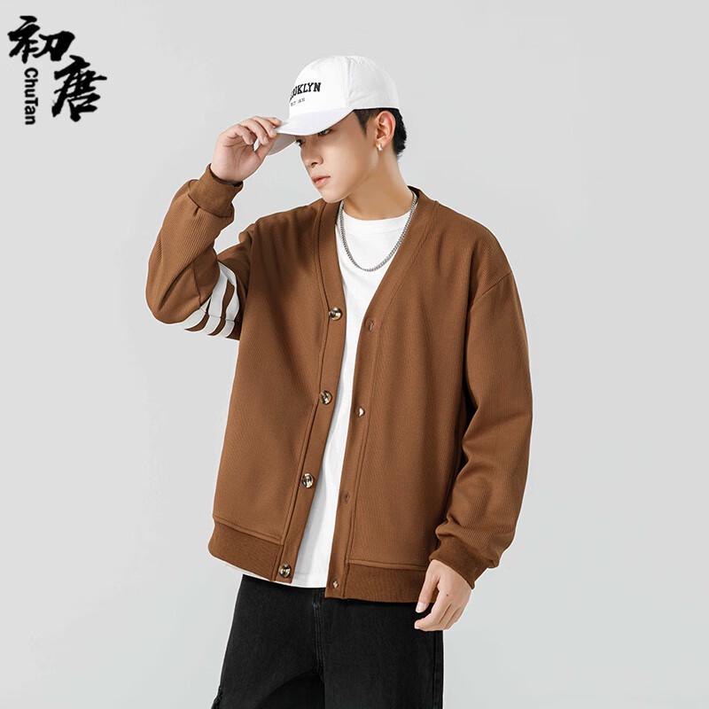 Мужской японский кардиган с V-образным вырезом в стиле ретро с цветовыми блоками