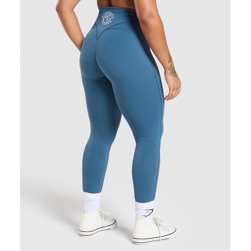 Gymshark Legacy Logo Leggings Success Blue B7a4e Udbq