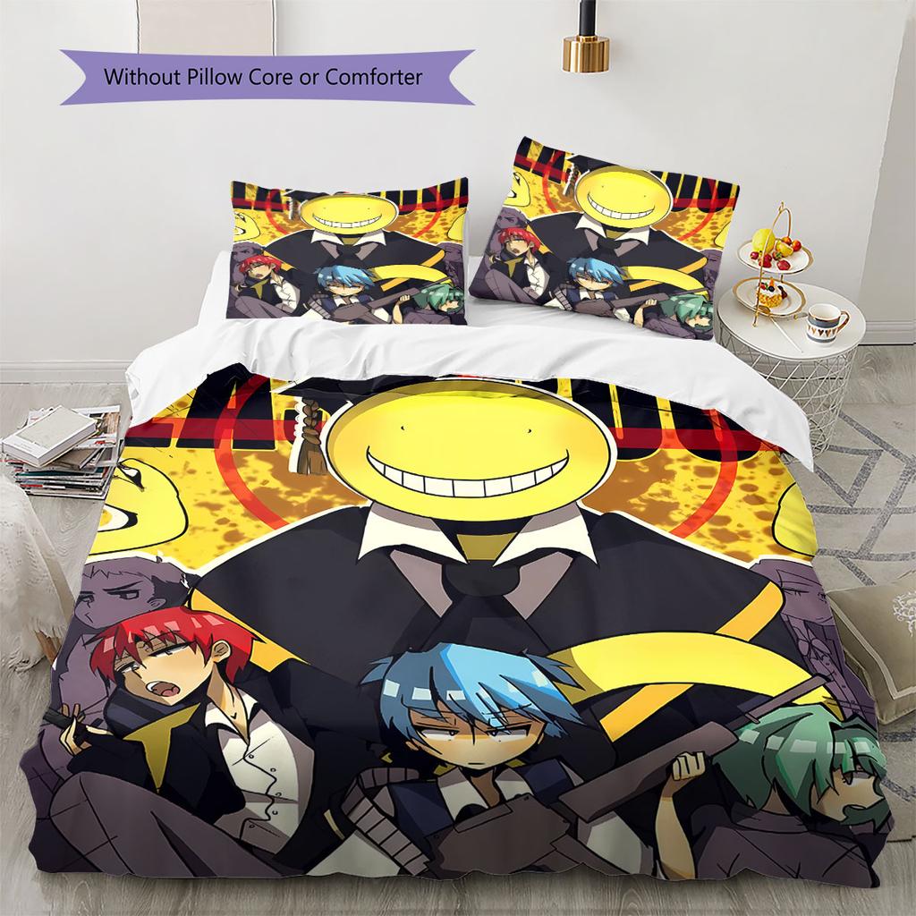 Alien Teacher Pattern Bedding Quilt Set Quilt Cover Pillowcase Home Decoration Birthday Gift (1 * duvet cover + 2 * pillowcase, without core)