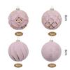 12PCS Textured Finish Christmas Tree Baubles Embossed Design Painted Baubles  Holiday Party Decor