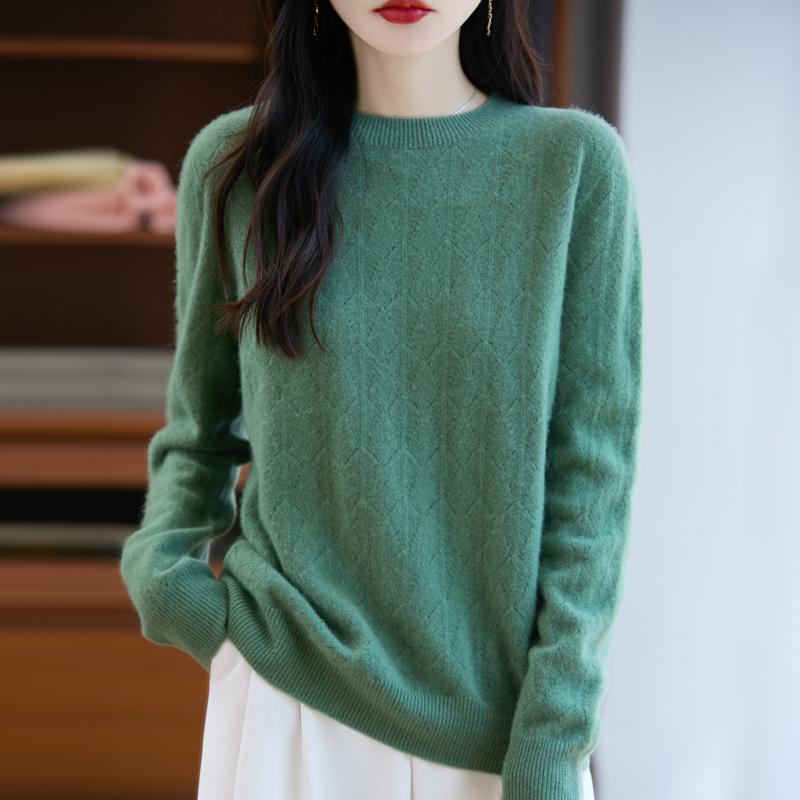 Women's Cashmere Sweater Qinghe Cashmere 30% Cashmere 70% Wool Autumn and Winter Pullover Warm and Fashionable