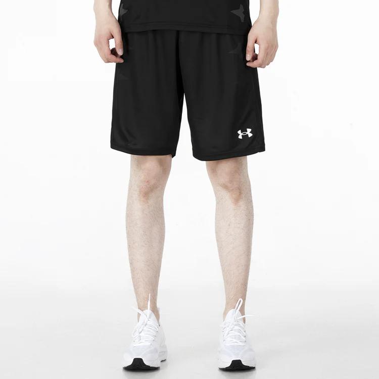 Under Armour All Over Print Loose Fit Short Sleeve Training Knit Shorts Casual Sports Set Unisex Sets Black 21500531-001+21500206-001