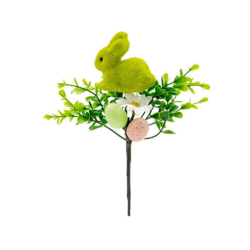 1PC Table Arrangement Colorful Floral Stems Creative Moss Bunny DIY Bunny & Eggs Easter Artificial Flower Bouquet
