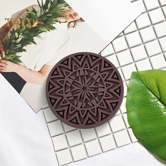 Набор из 6 силиконовых подставок для напитков, утолщенный нескользящий коврик под чашку с держателем, термостойкий поднос для кофе для горячих холодных напитков