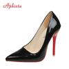 Модные Aphixta Новые 4,72-дюймовые Супер Высокие Туфли-лодочки из Лакированной Кожи Женские Разноцветные Официальные Туфли с Острым Носком Плюс Большой Размер 49 50