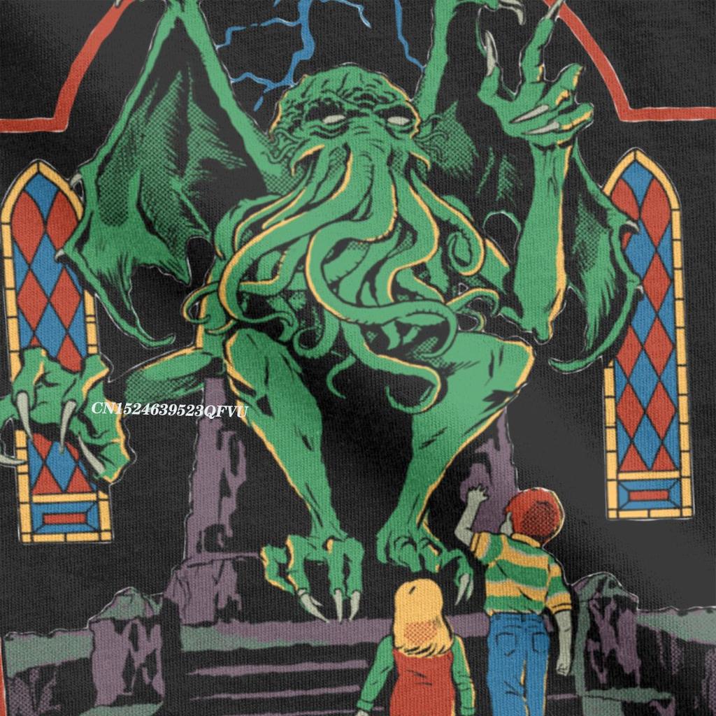 Футболки Trust In God для мужчин и женщин, ужасы, Хэллоуин, ретро, Ктулху, Лавкрафт, оккультизм, футболка, манга, топы, футболки, печать