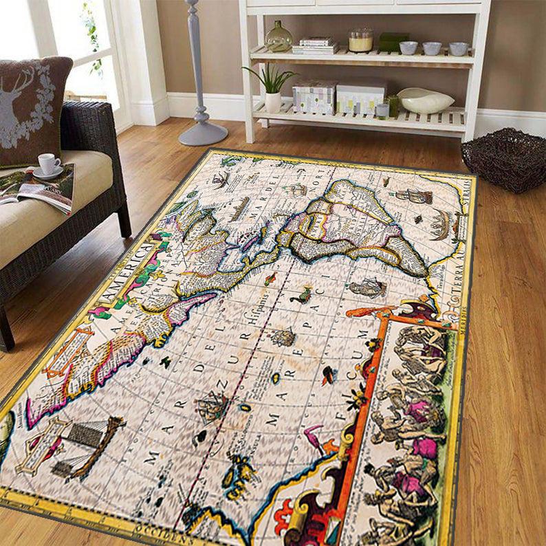 Ковер с навигационной картой древнего мира для гостиной, мягкий фланелевой коврик для спальни, противоскользящий коврик для ванной комнаты, детский игровой коврик
