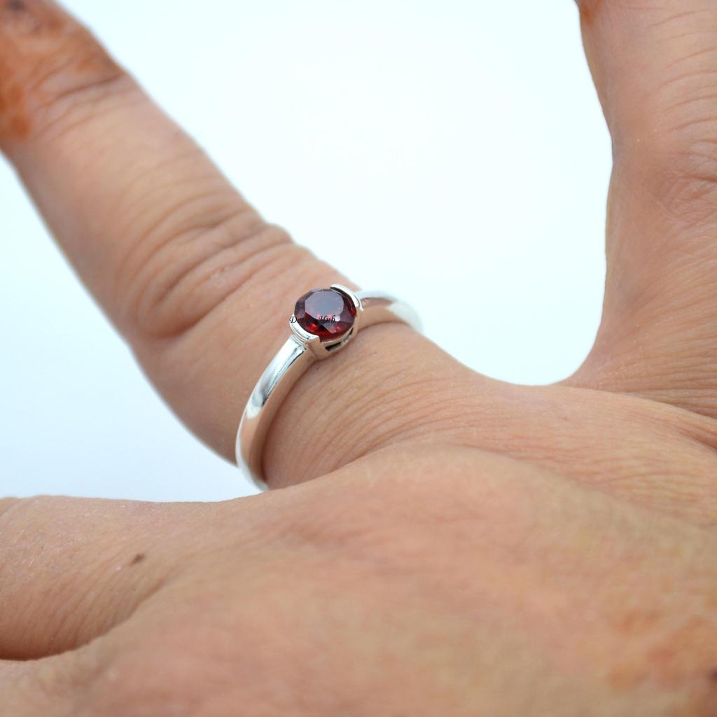 Ювелирные изделия ручной работы стерлингового серебра 925 пробы серебра 925 драгоценного камня натурального граната твердые для подарка рождества