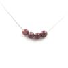 Stones and Minerals. Necklace 4 Lepidolite Beads 8 Mm Stainless Steel Chain.